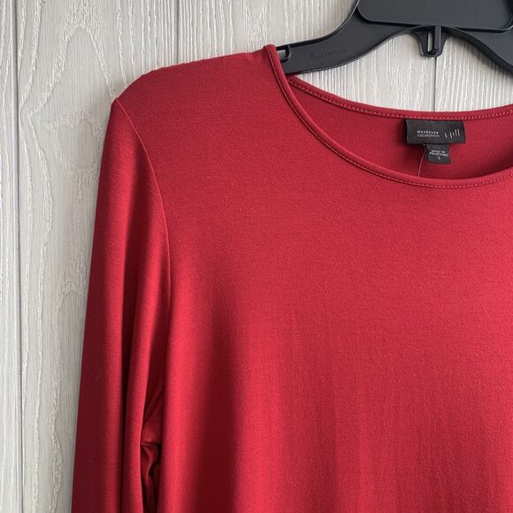 J Jill Wearever True Red Long Sleeve Top Size Small NWT - Picture 2 of 6